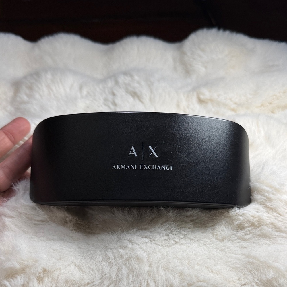 Armani Exchange Black Eyeglasses Case A|X Logo Hard Shell